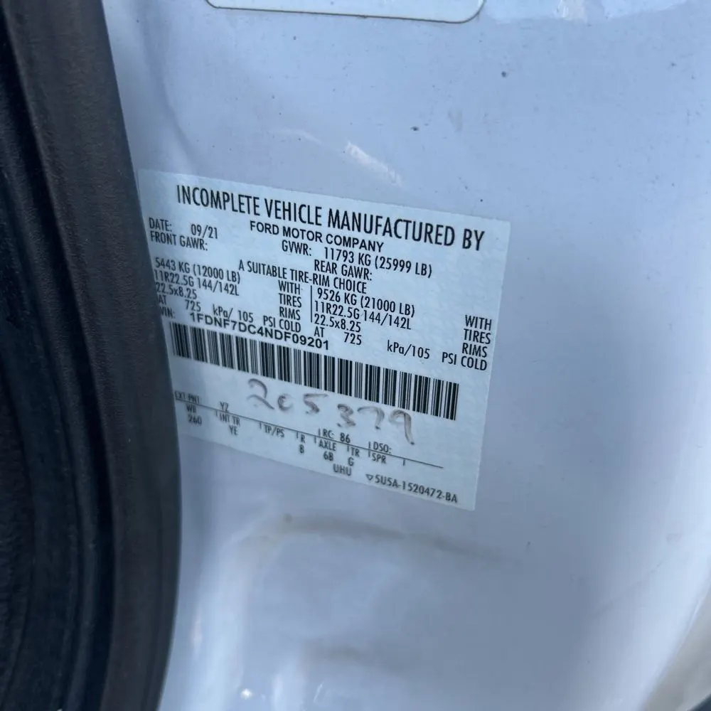 2022 Ford Commercial CA84-207 CONV CAB  TRUCK 4X2 6.7L