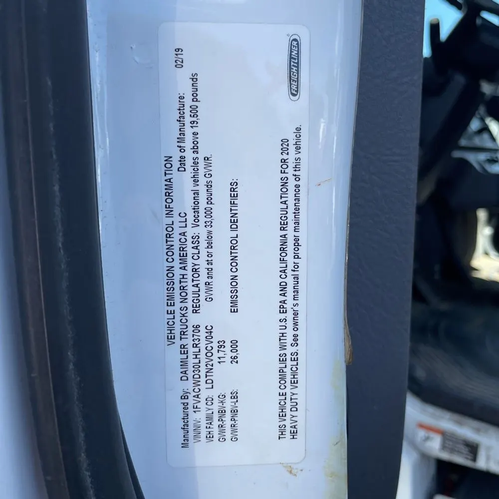 2020 Freightliner Commercial M106 (CA72-204) CONV CAB  TRUCK 4X2 7.7L