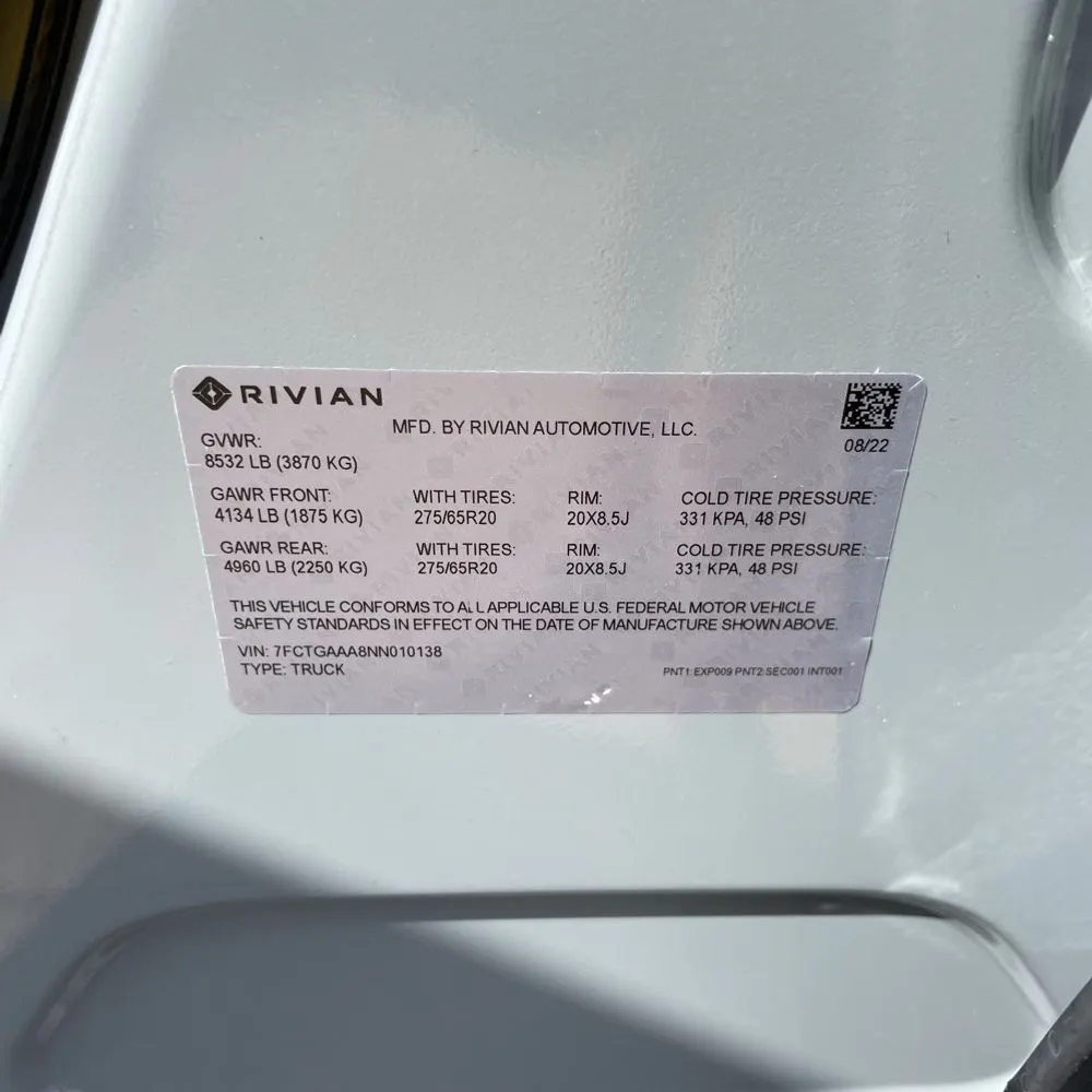 2022 Rivian R1T Adventure