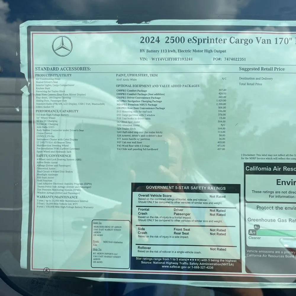 2024 Mercedes-Benz eSprinter 2500