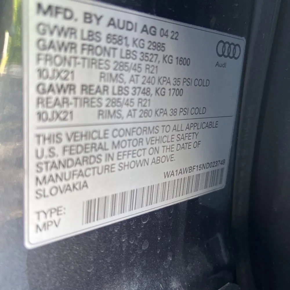 2022 Audi SQ8 Premium Plus