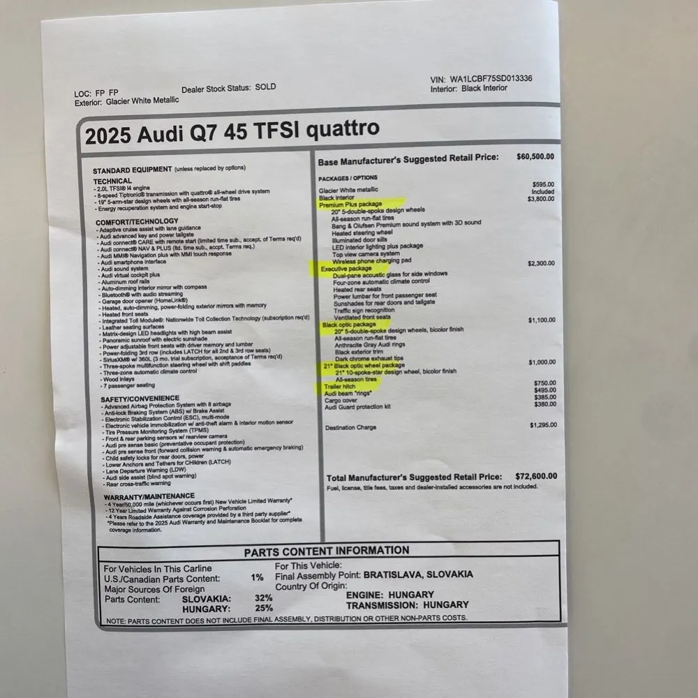 2025 Audi Q7 Premium Plus 45