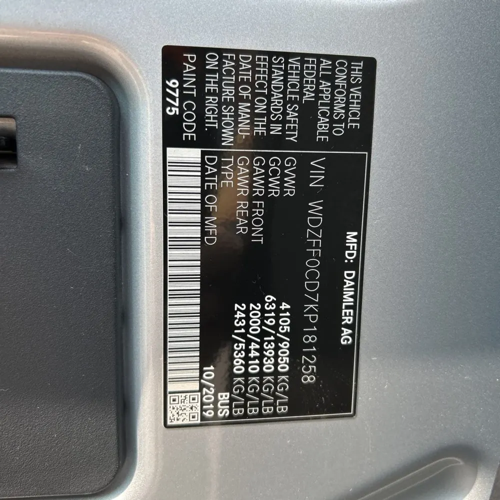 2019 Mercedes-Benz Sprinter 2500