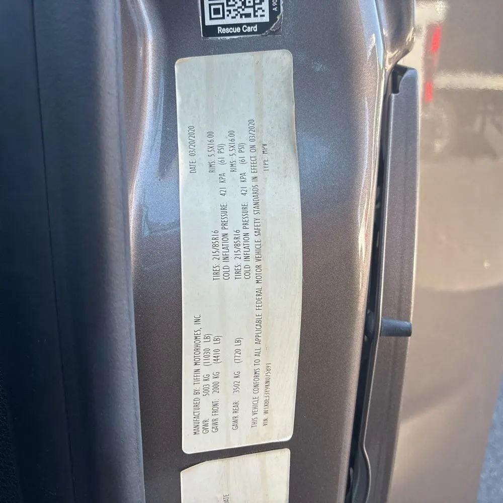 2020 Tiffin Motorhome Wayfarer