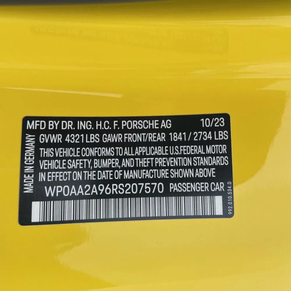 2024 Porsche 911 Carrera T
