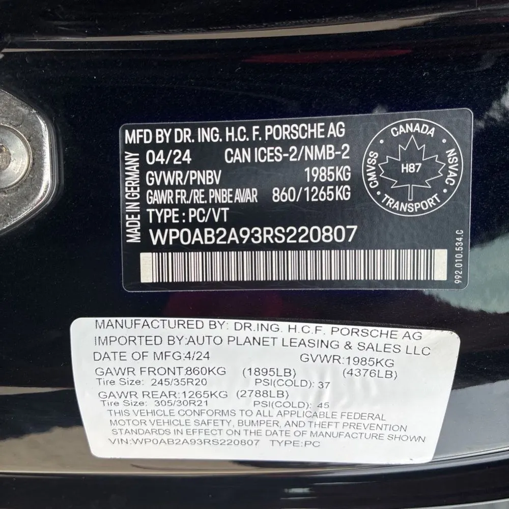 2024 Porsche 911 Carrera S