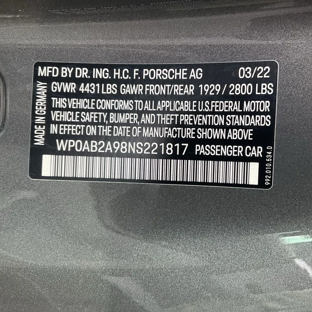 2022 Porsche 911 Carrera 4S
