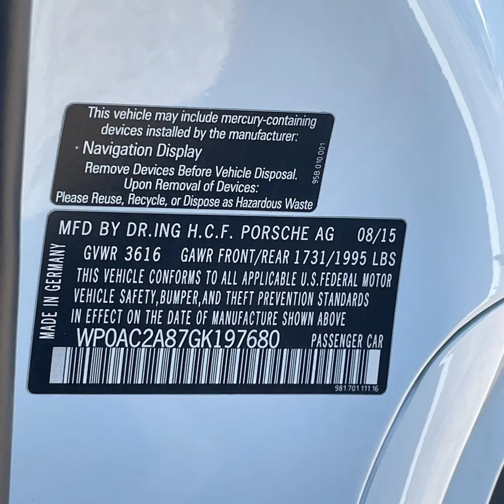 2016 Porsche Cayman GT4