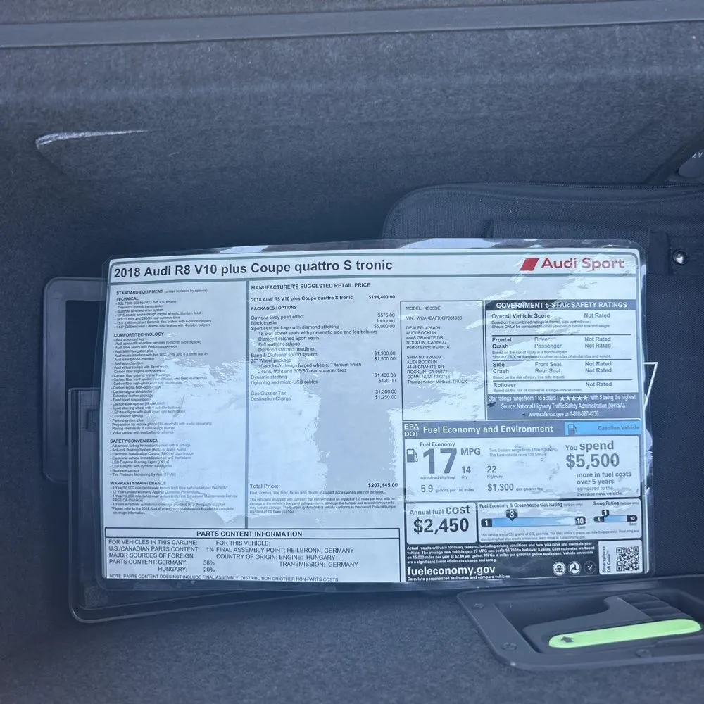 2018 Audi R8 V10 Plus