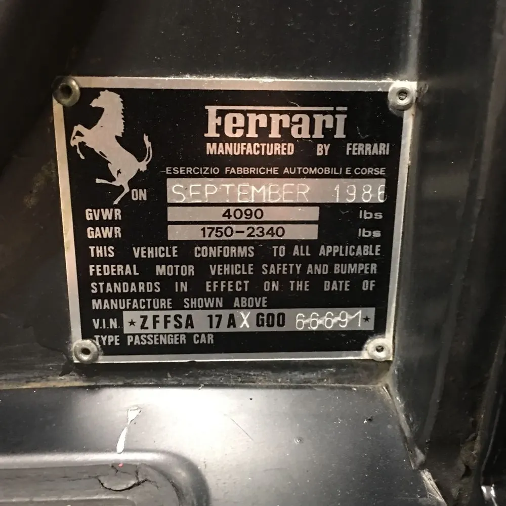 1986 Ferrari Testarossa Flying Mirror