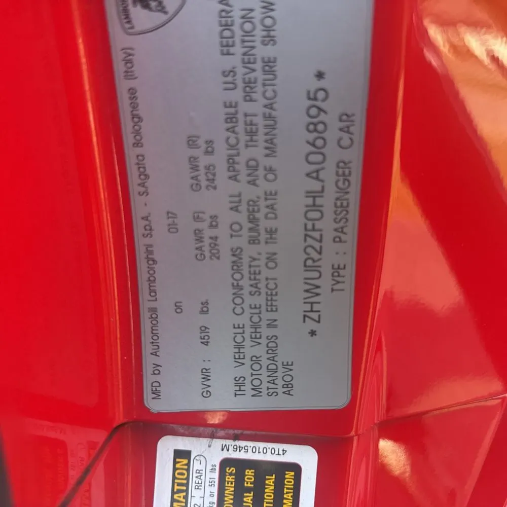 2017 Lamborghini Huracan LP 580-2 Spyder